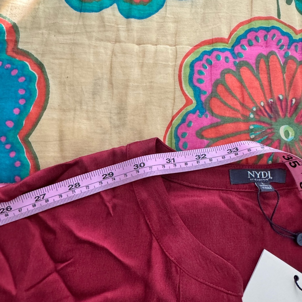 NYDJ Woven Henley Boysenberry L - Picture 10 of 14